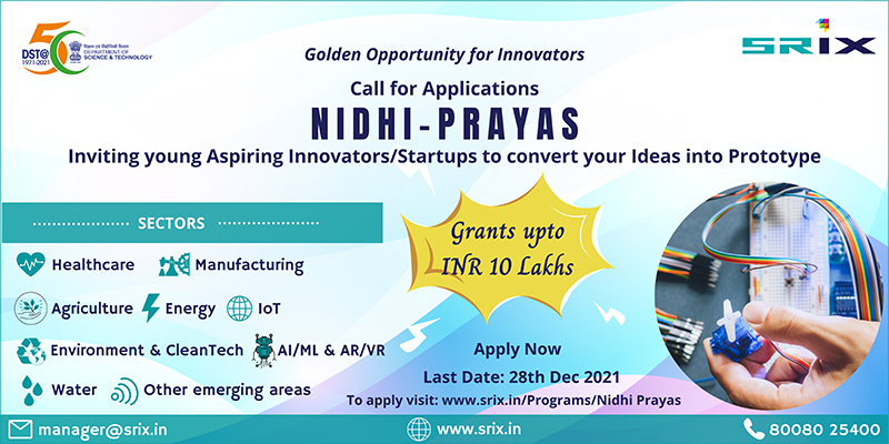 Applications for NIDHI PRAYAS Grant